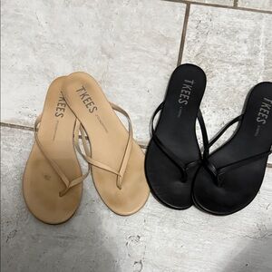 TKEES Women's Sandals - Black and Tan - Size 9